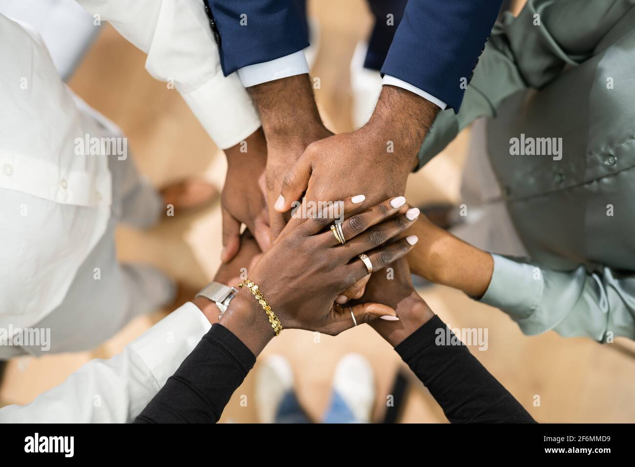 African Business Team Hands. Community Spirit Concept Stock Photo