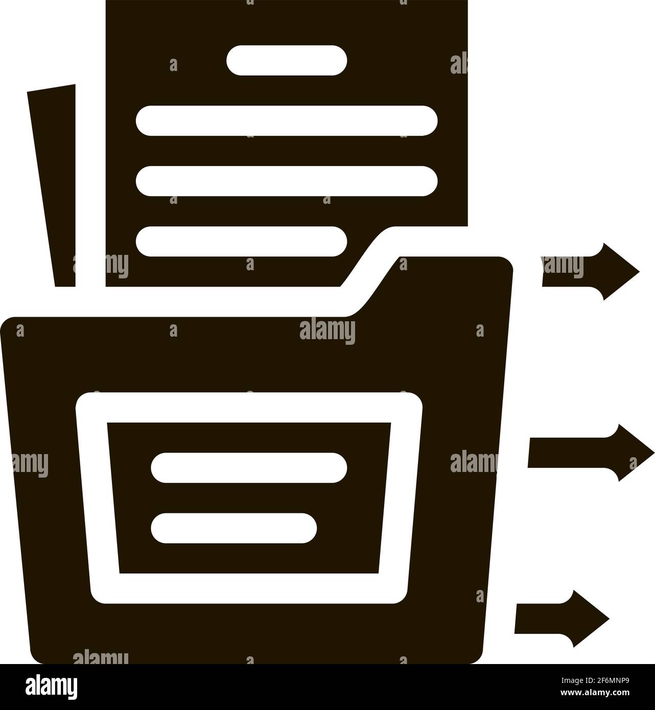 document in folder icon Vector Glyph Illustration Stock Vector Image ...