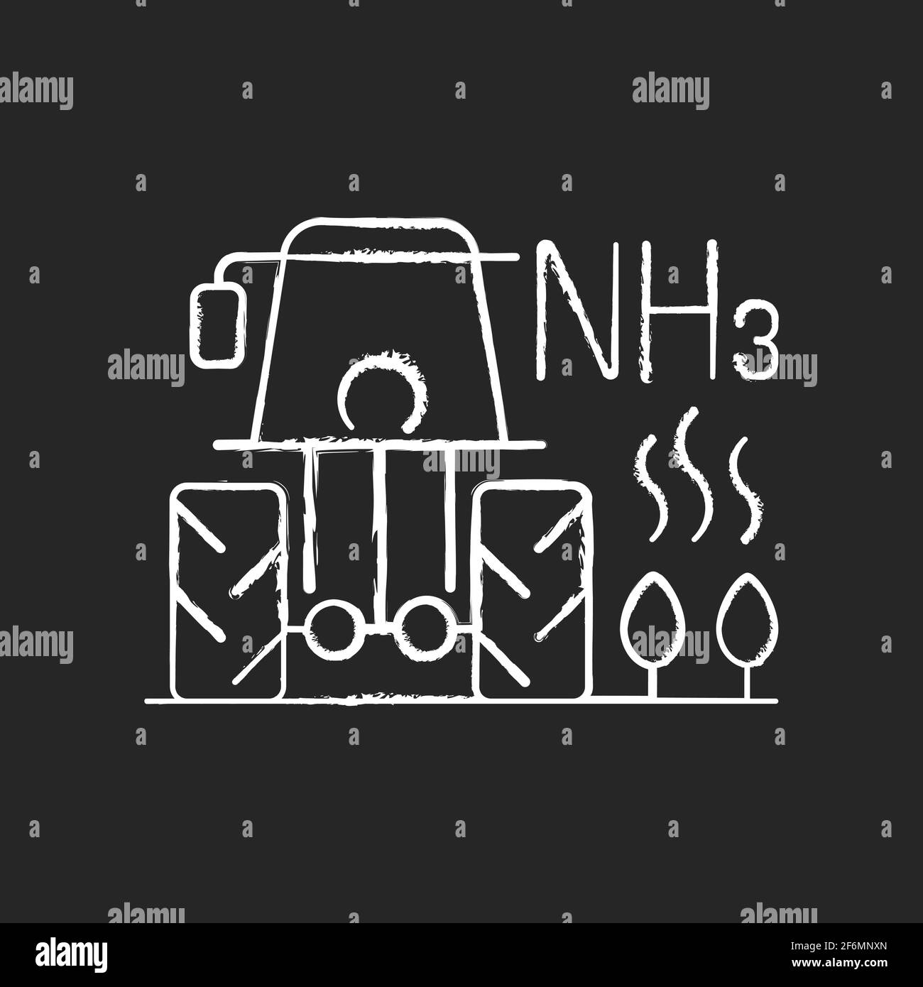 Farming chalk white icon on black background Stock Vector Image & Art ...