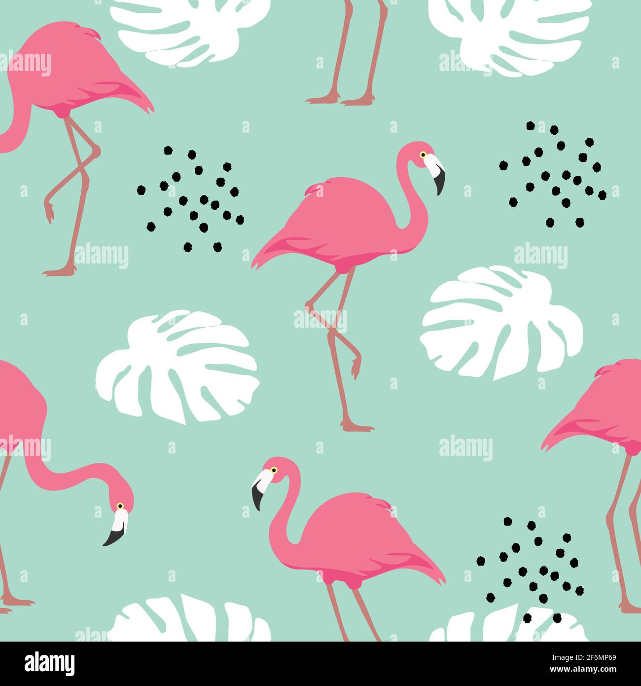 Tropical seamless flamingo pattern. Vector Stock Vector Image & Art - Alamy