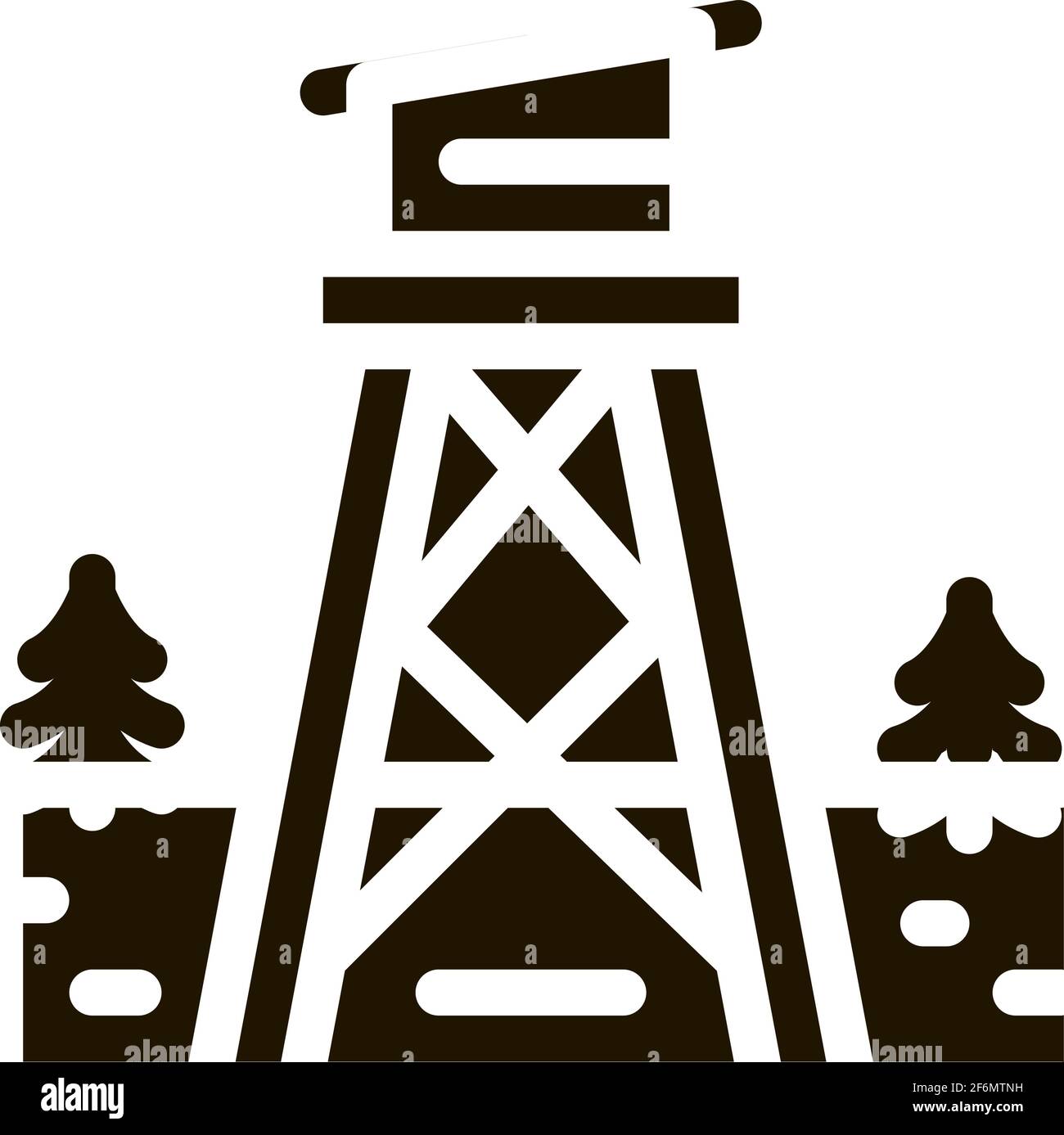 rescue forest tower icon Vector Glyph Illustration Stock Vector