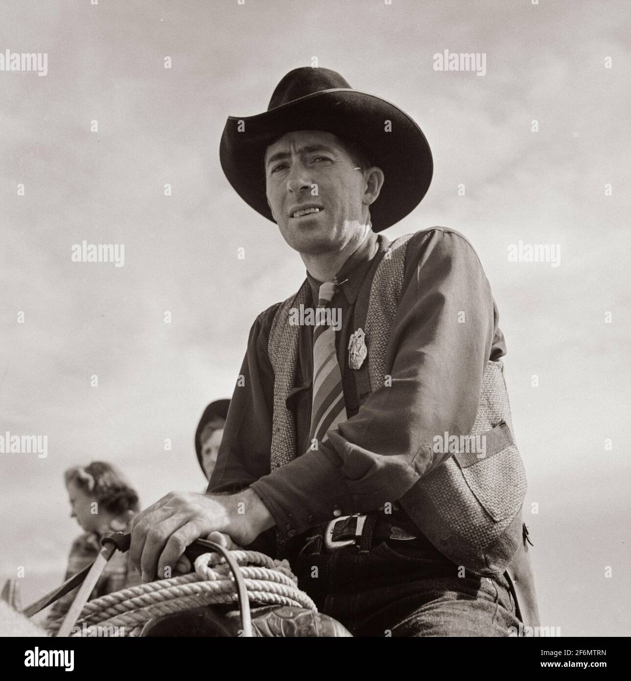 Sheriff at rodeo in Ashland, Montana. 1941 Stock Photo Alamy