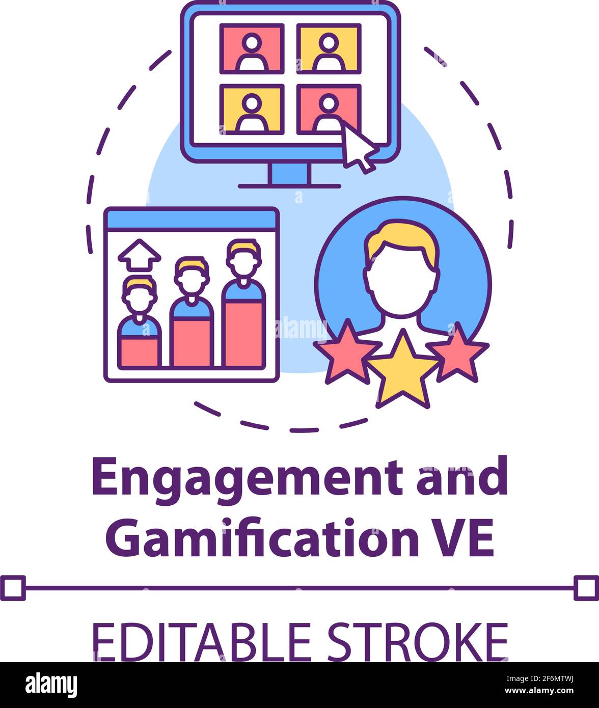 Engagement and gamification VE concept icon Stock Vector Image & Art ...