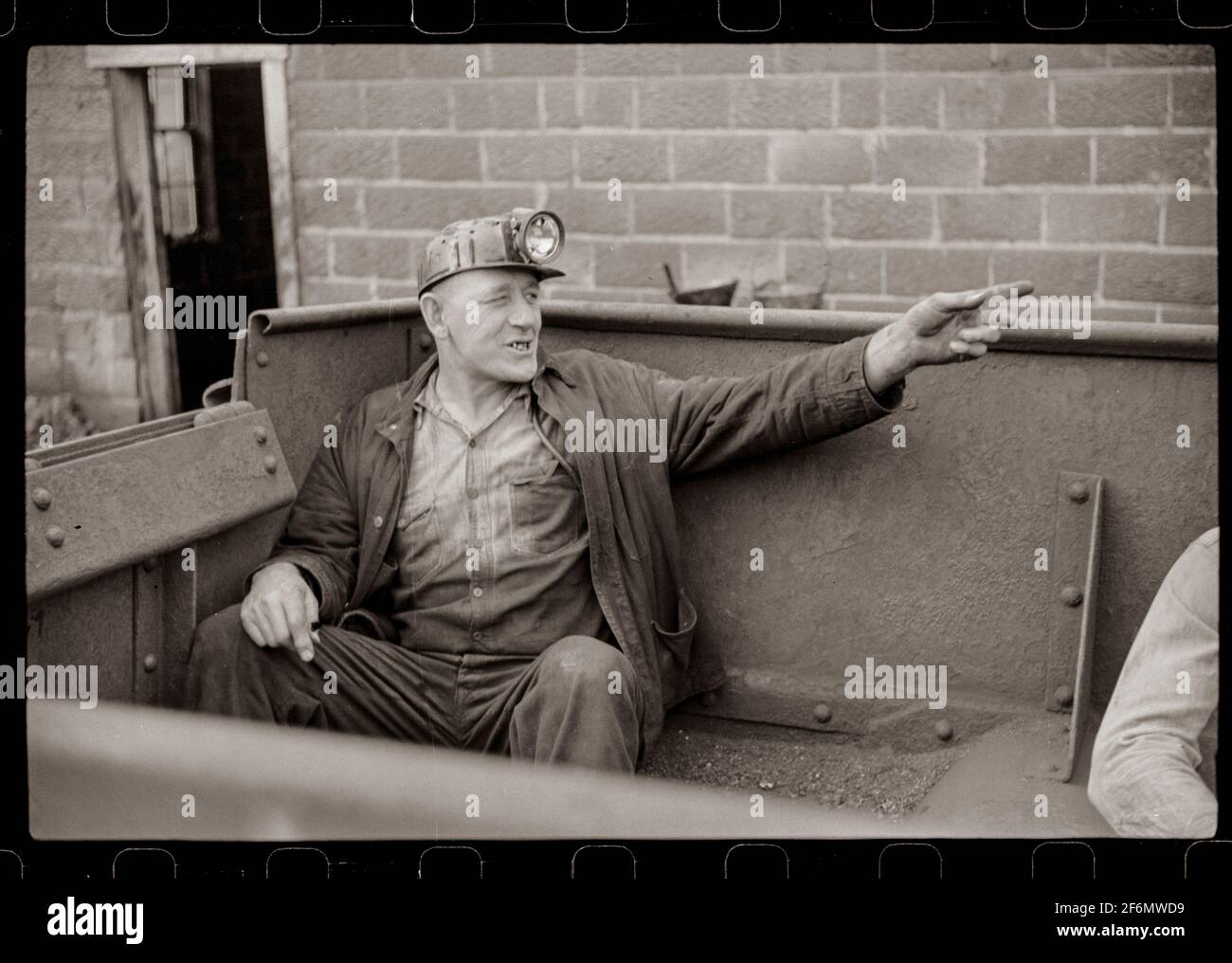 Coal miners waiting for next trip into the mine, Maidsville, West