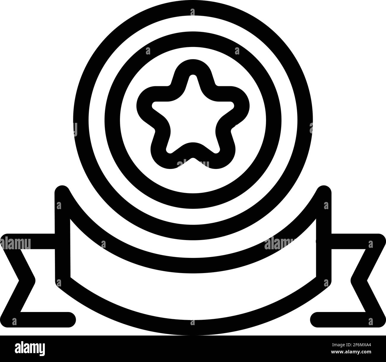 Ranking ribbon medal icon. Outline Ranking ribbon medal vector icon for ...