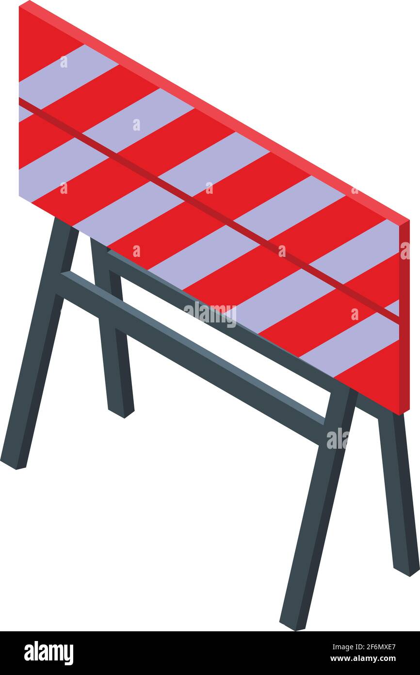Road barrier icon. Isometric of Road barrier vector icon for web design ...