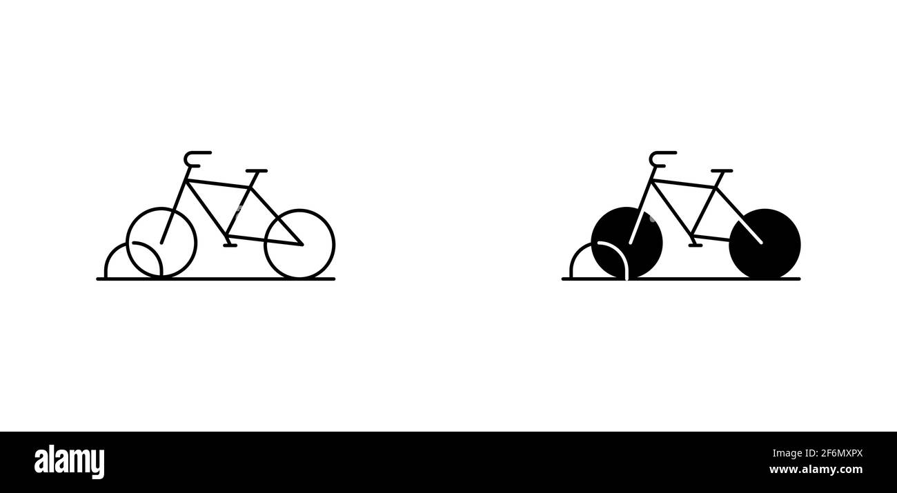 Bicycle parking icon isolated on white background Stock Vector