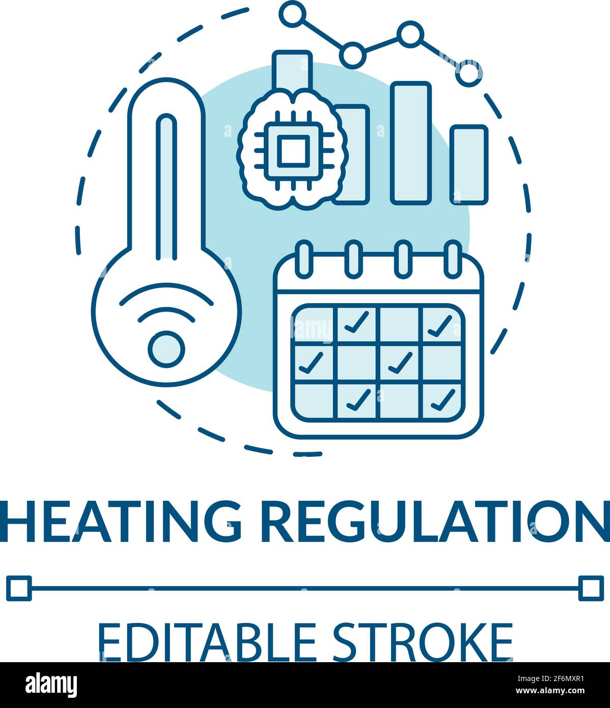 Heating regulation concept icon Stock Vector