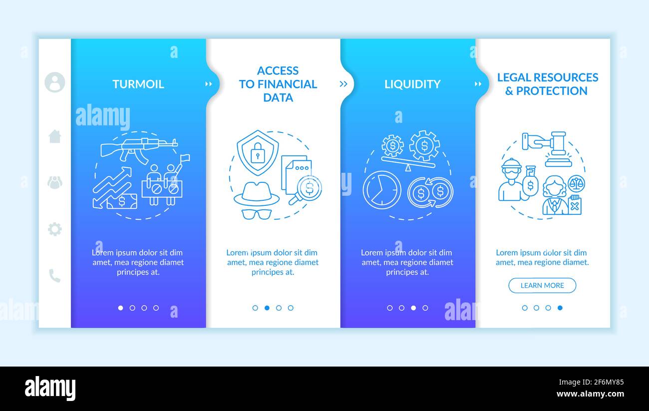 Global investment asset challenges onboarding vector template Stock Vector