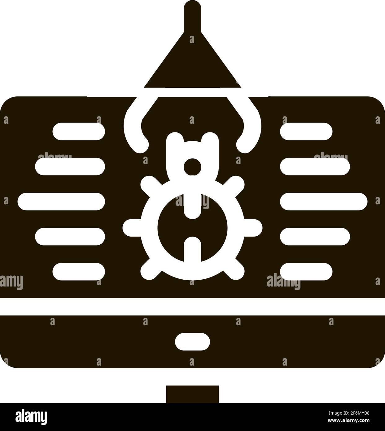 repair program bug icon Vector Glyph Illustration Stock Vector