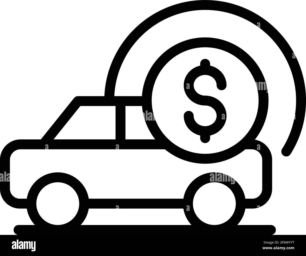 Car market icon. Outline Car market vector icon for web design isolated ...