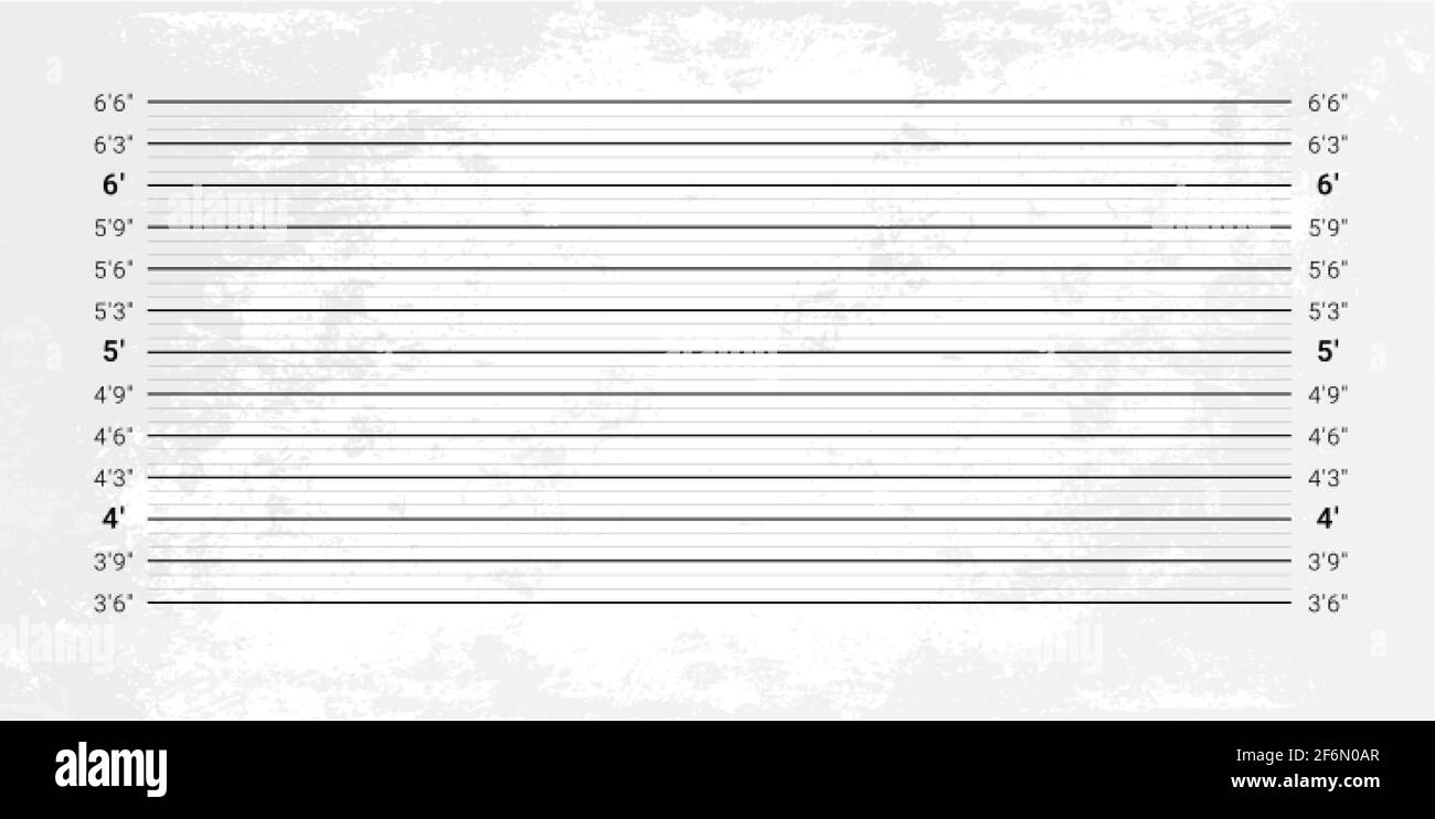 Mugshot background. Police lineup wall. Mugshot measuring scale Stock