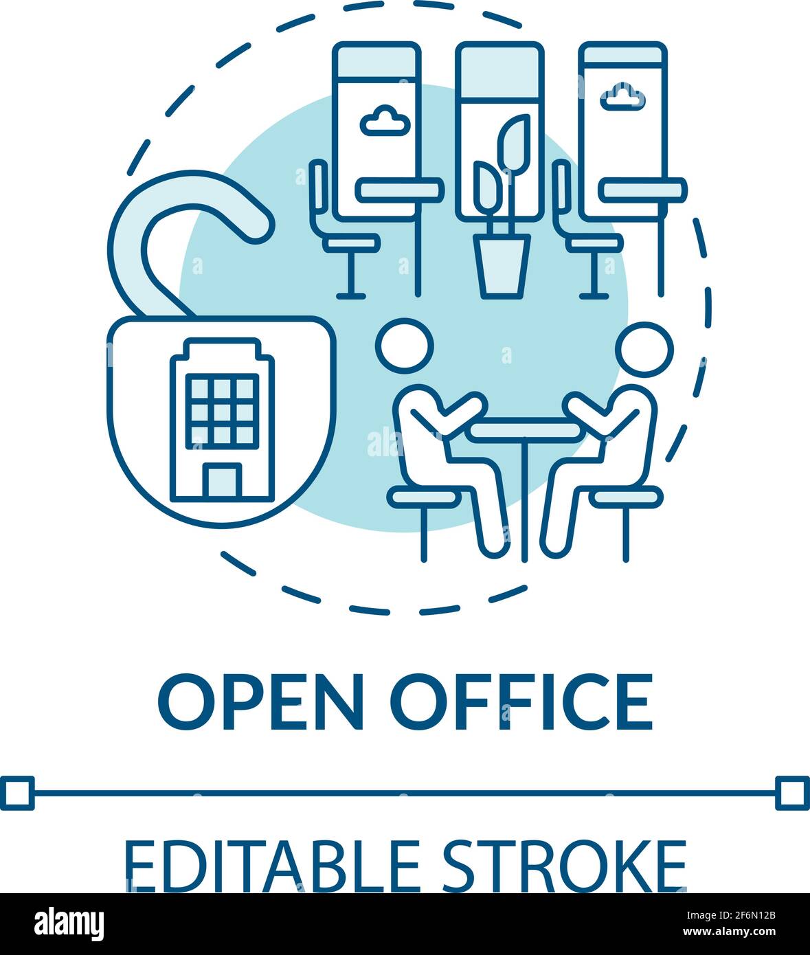 Open-plan office concept icon Stock Vector Image & Art - Alamy