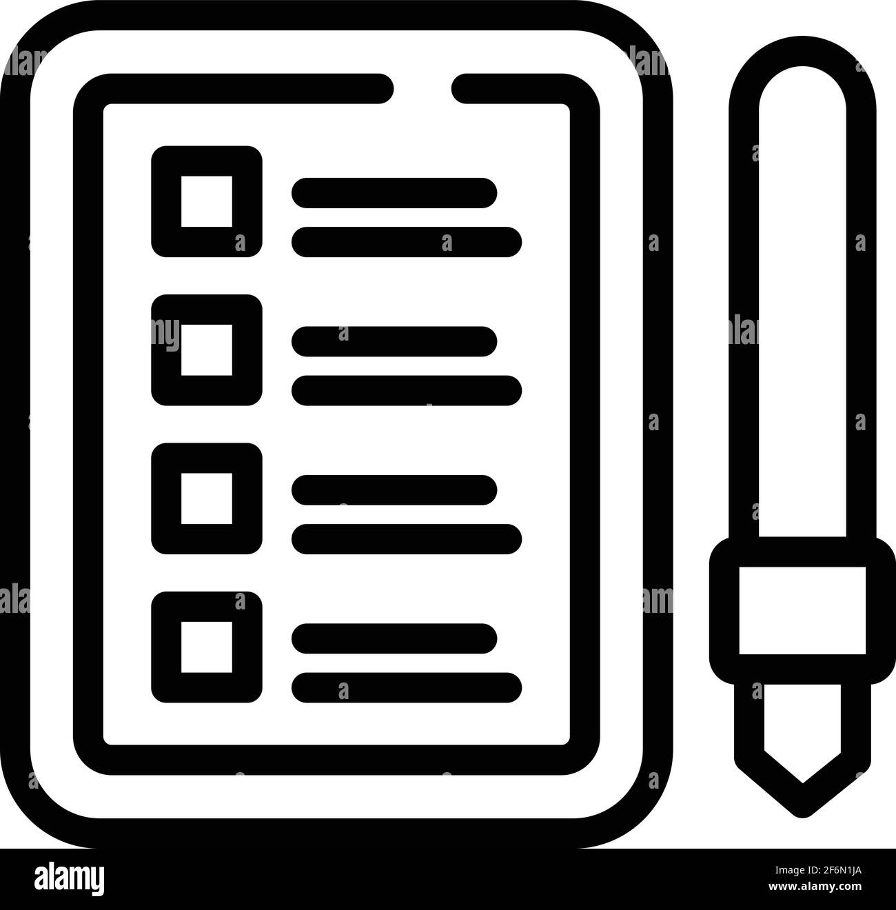 Task schedule pen board icon. Outline Task schedule pen board vector icon for web design isolated on white background Stock Vector