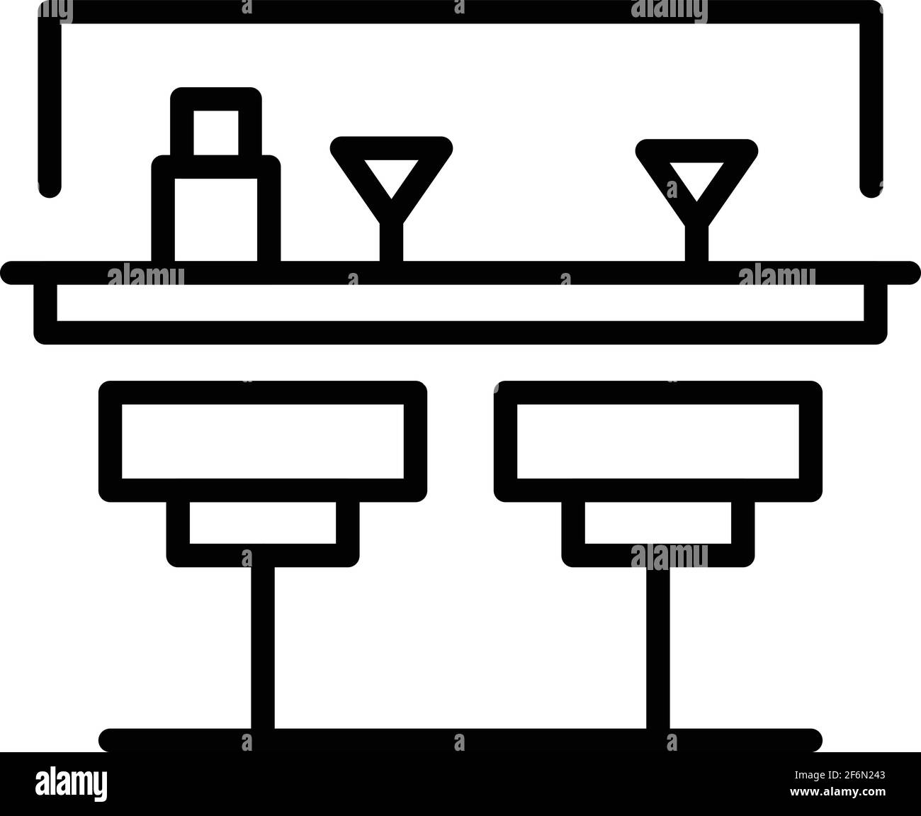 Street bar counter icon. Outline Street bar counter vector icon for web