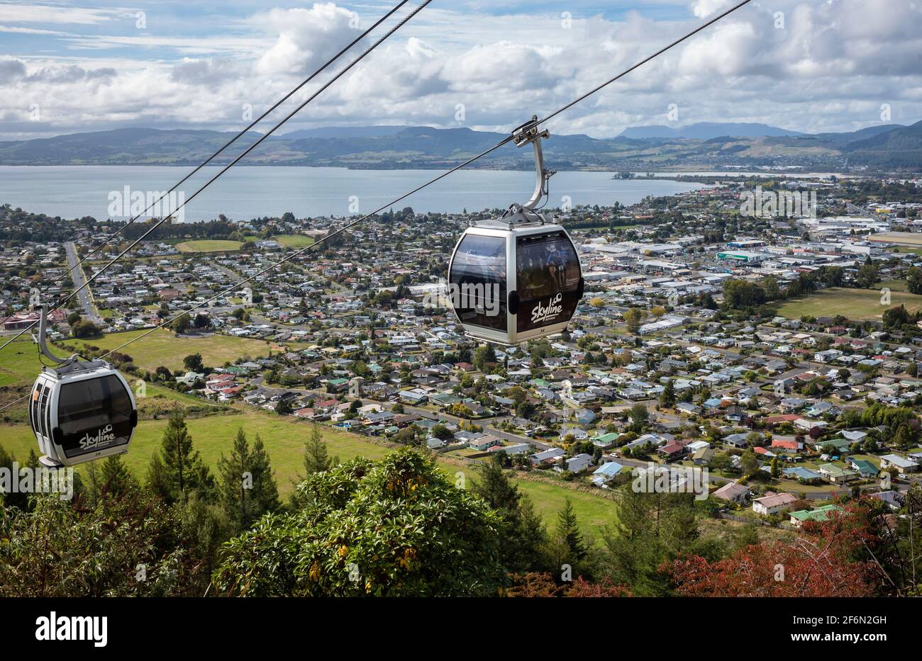 A road trip around the east coast of the North Island of New Zealand. Rotorua skyline gondola  Neville Marriner Leica M10 Stock Photo
