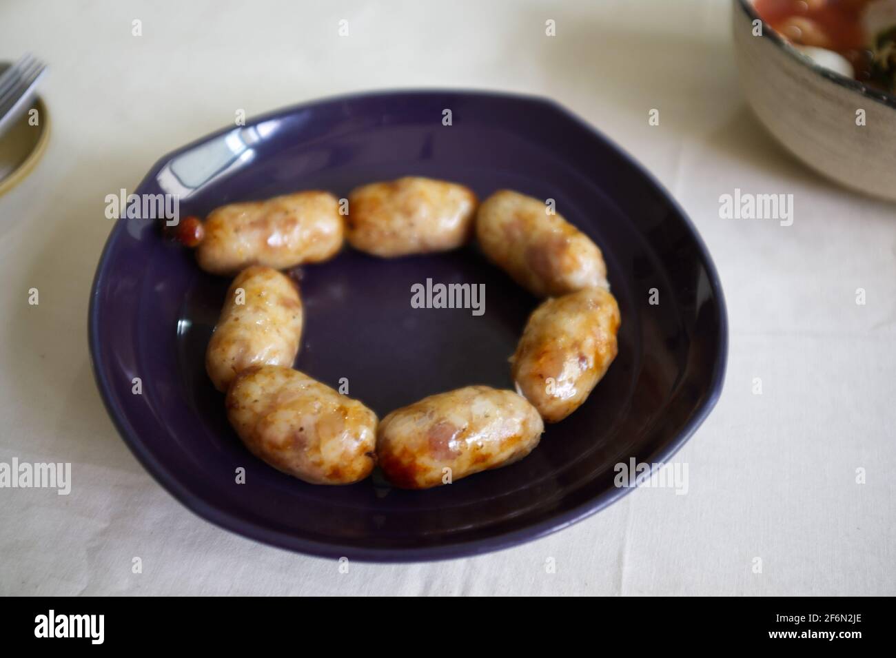 Close up of sausage grilled Thai traditional style, (Sai Krok Isan