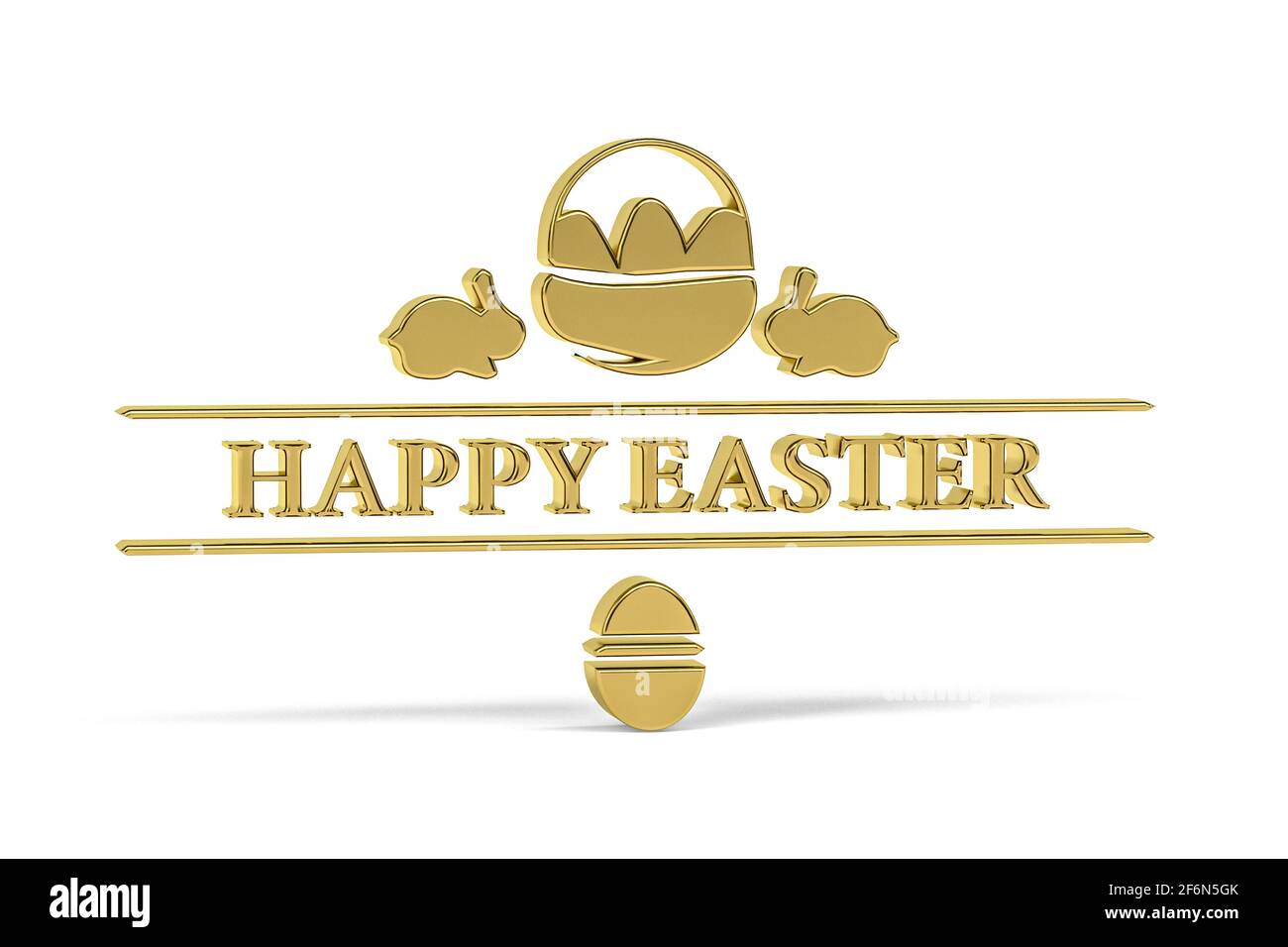 Golden easter 3d icon on white background - 3d render Stock Photo - Alamy