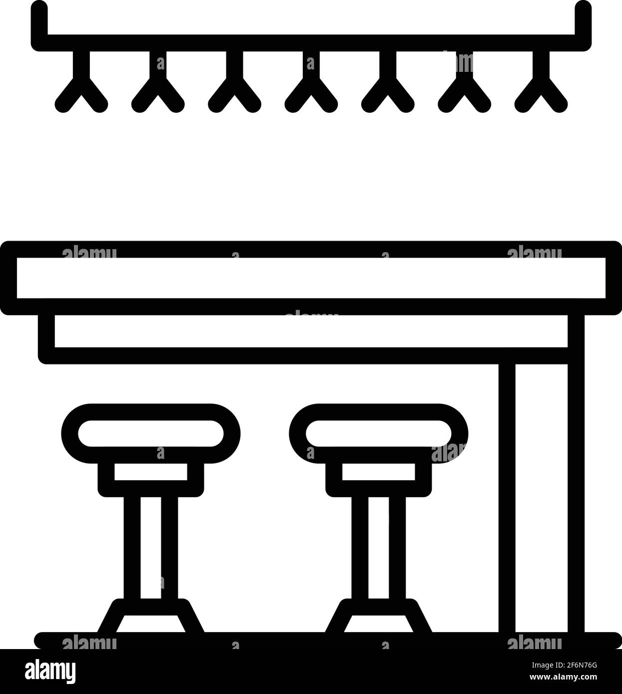 Bar stool icon. Outline Bar stool vector icon for web design isolated on white background Stock Vector