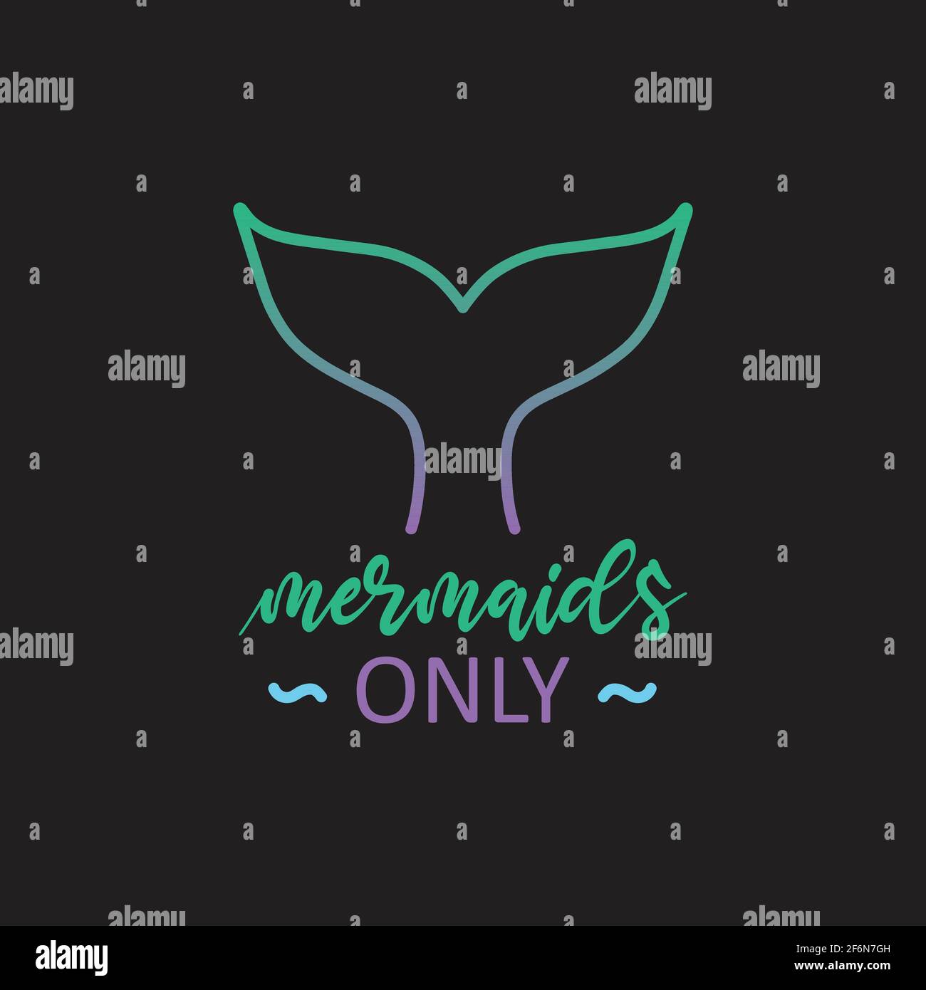 Mermaids only vector cute gradient tail icon Stock Vector