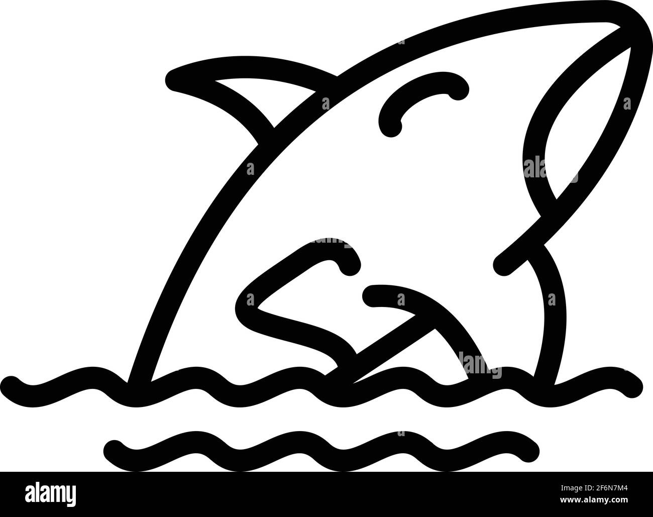 Water whale killer icon. Outline water whale killer vector icon for web ...