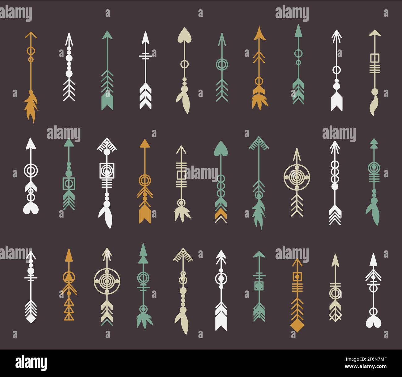 Tribal arrow set. Ethnic vector design collection. Boho elements for ...