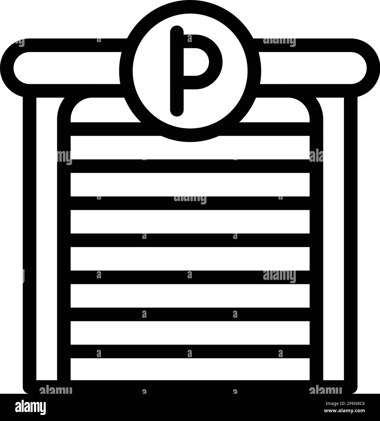 Covered parking icon. Outline covered parking vector icon for web design isolated on white background Stock Vector