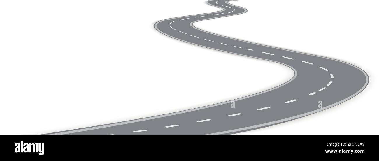 Realistic winding motor road stretching into the horizon - Vector ...