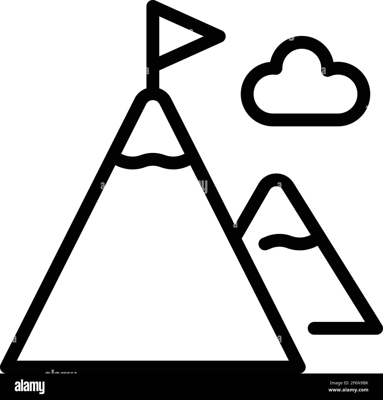 Mountain peak icon. Outline mountain peak vector icon for web design ...