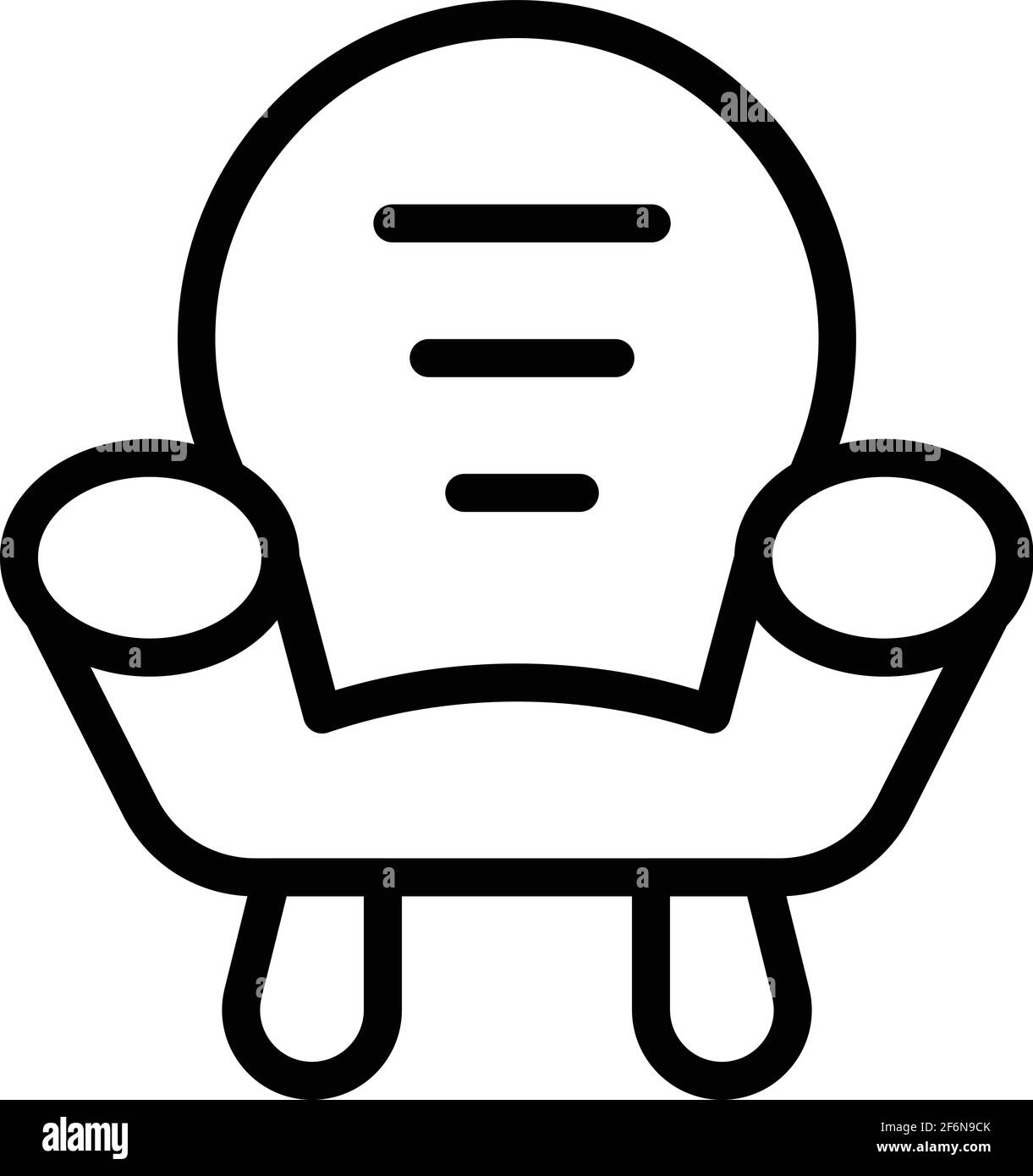Soft armchair icon. Outline soft armchair vector icon for web design ...