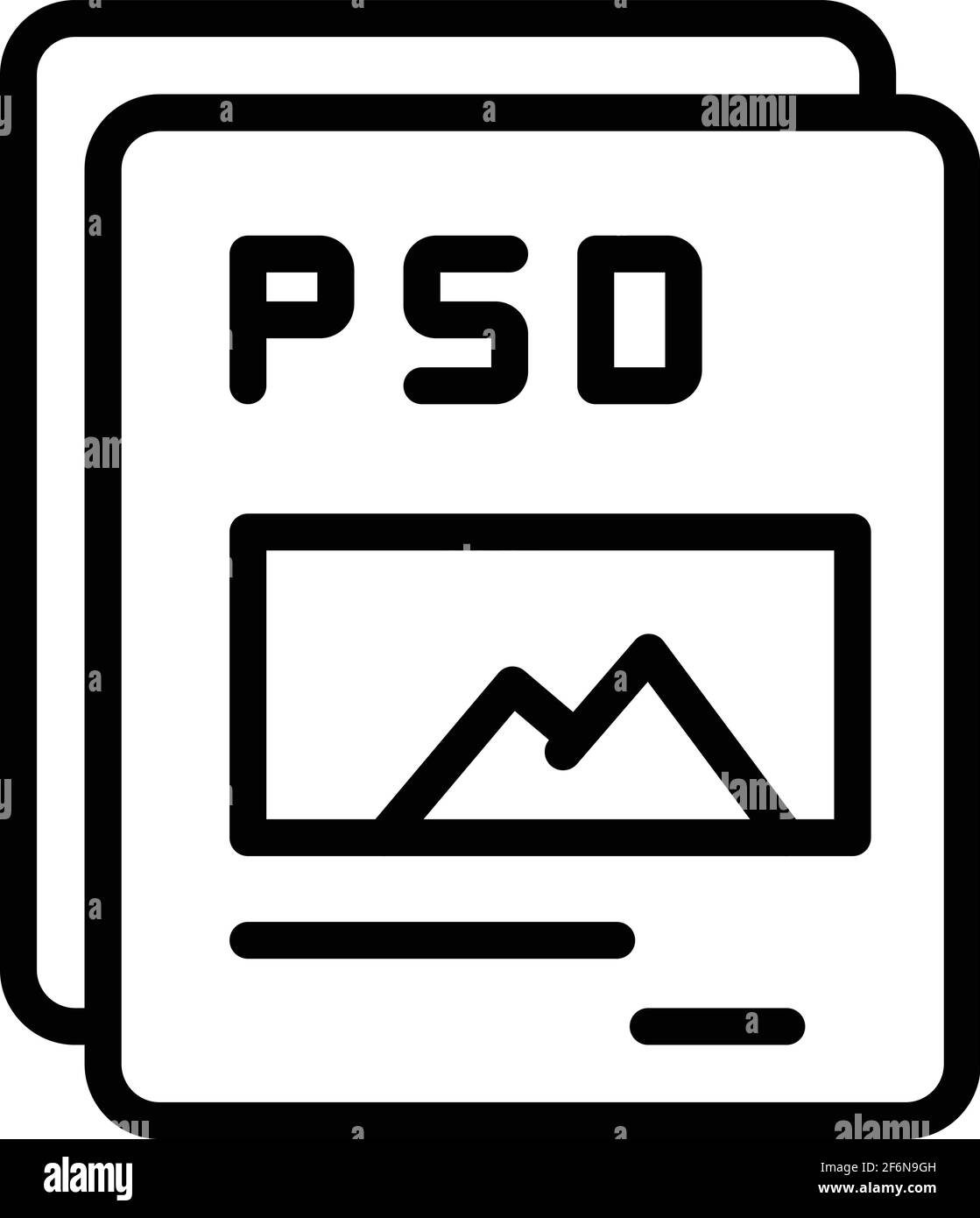 Psd document icon. Outline psd document vector icon for web design isolated on white background Stock Vector