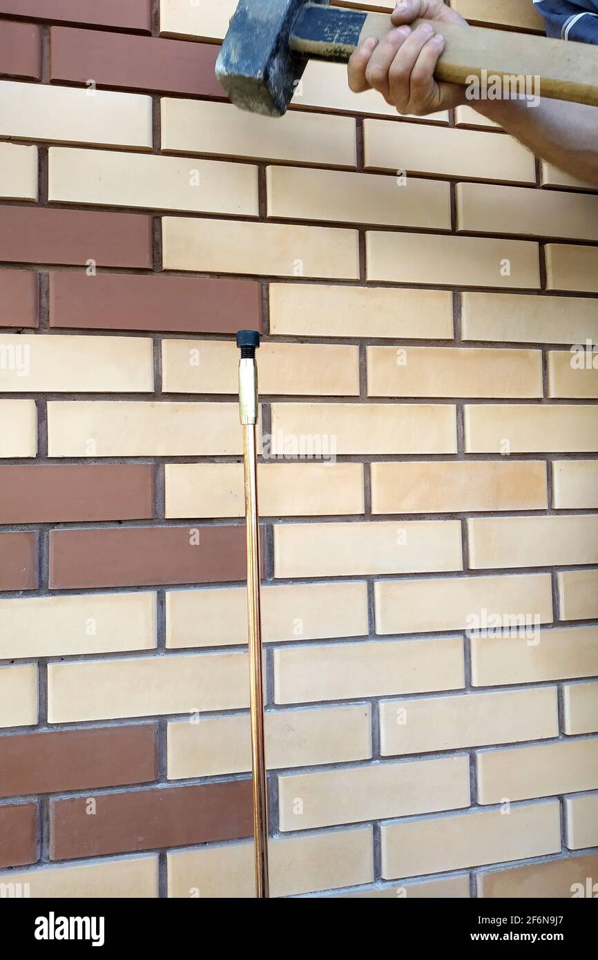 The process of grounding electrical installations and devices, mounting