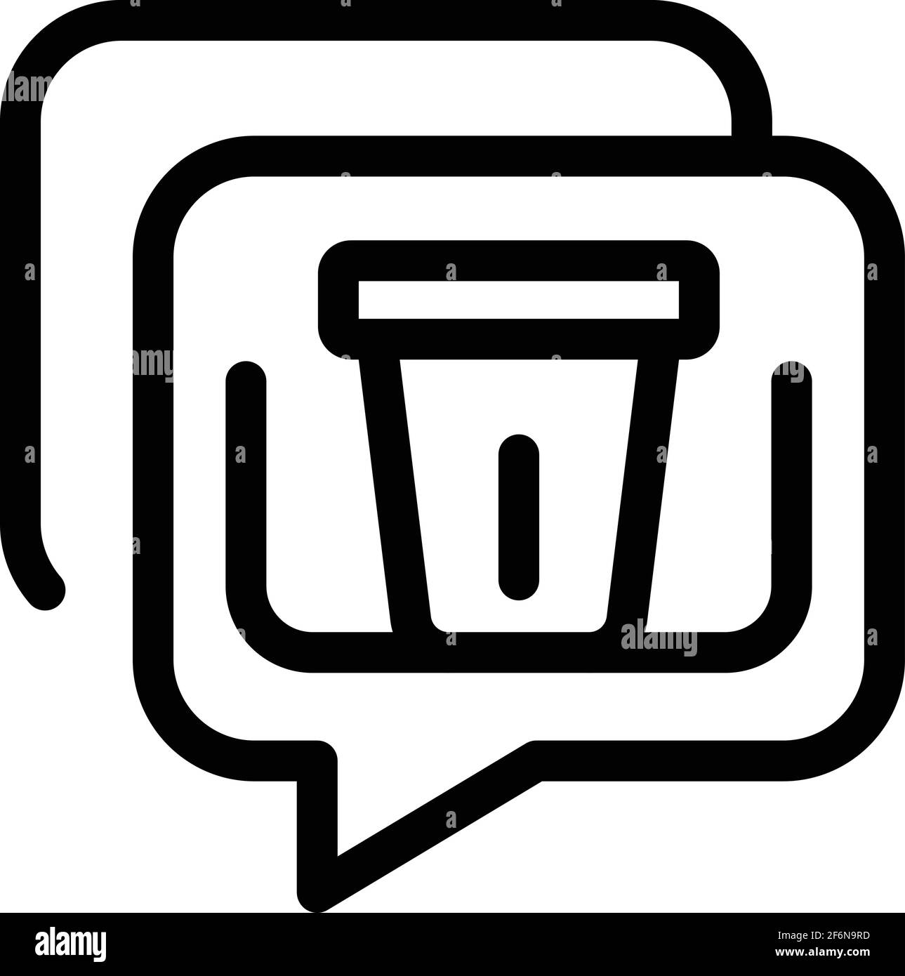 Delete chat icon. Outline delete chat vector icon for web design ...