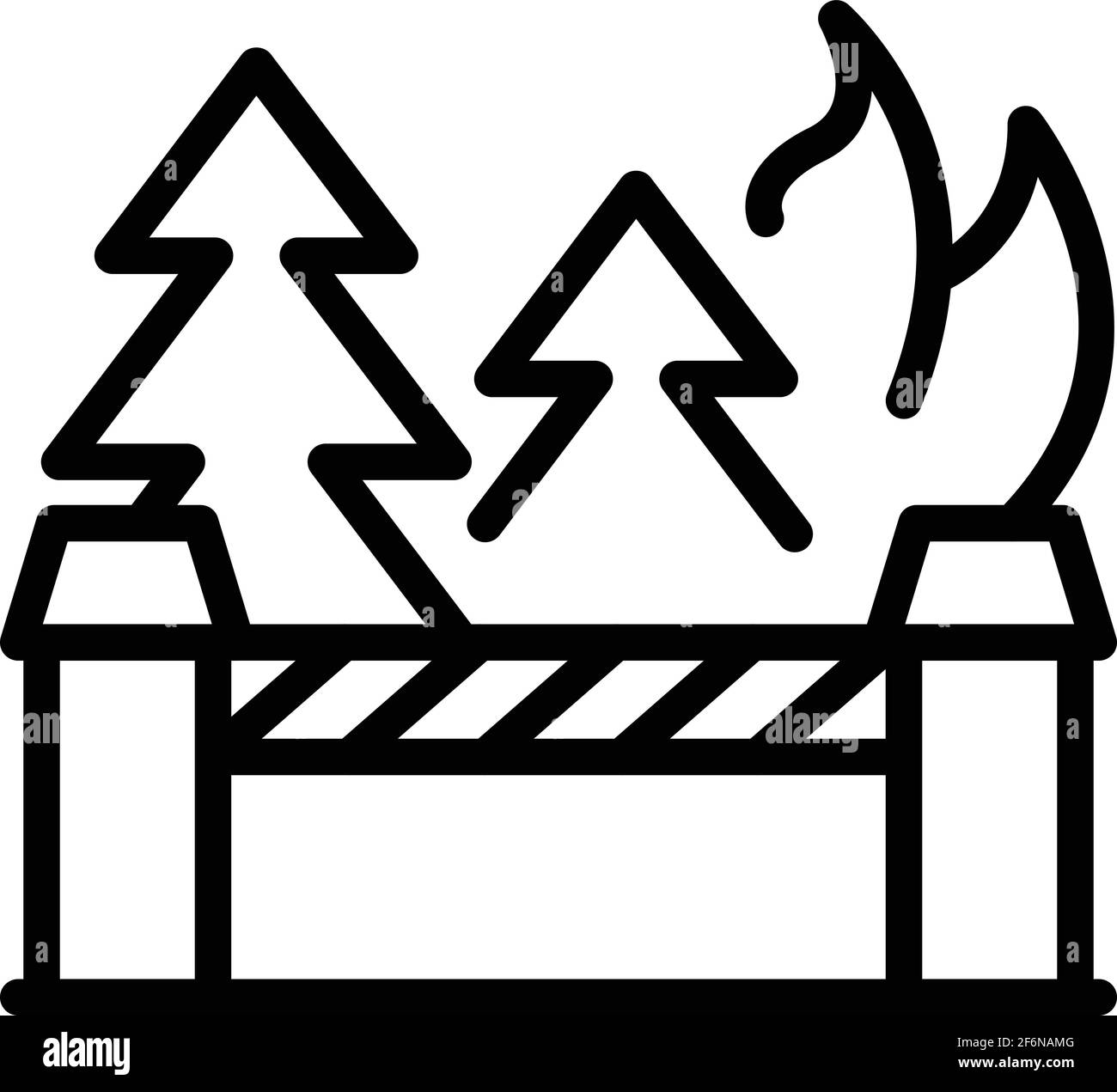 Forest destruction icon. Outline forest destruction vector icon for web ...