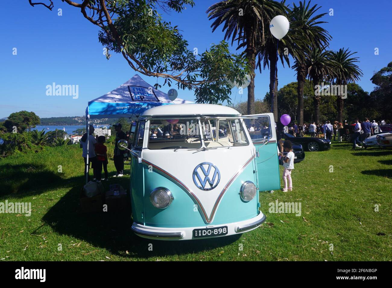 Front View of a Vintage VW Van at an Outdoor Classic Cars Event Stock ...