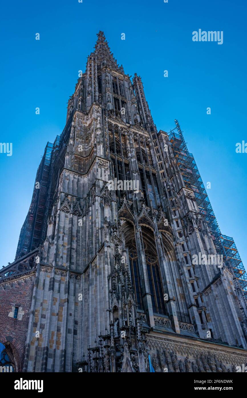 The belltower of Ulm Cathedral, the tallest church in the world, Germany Stock Photo Alamy