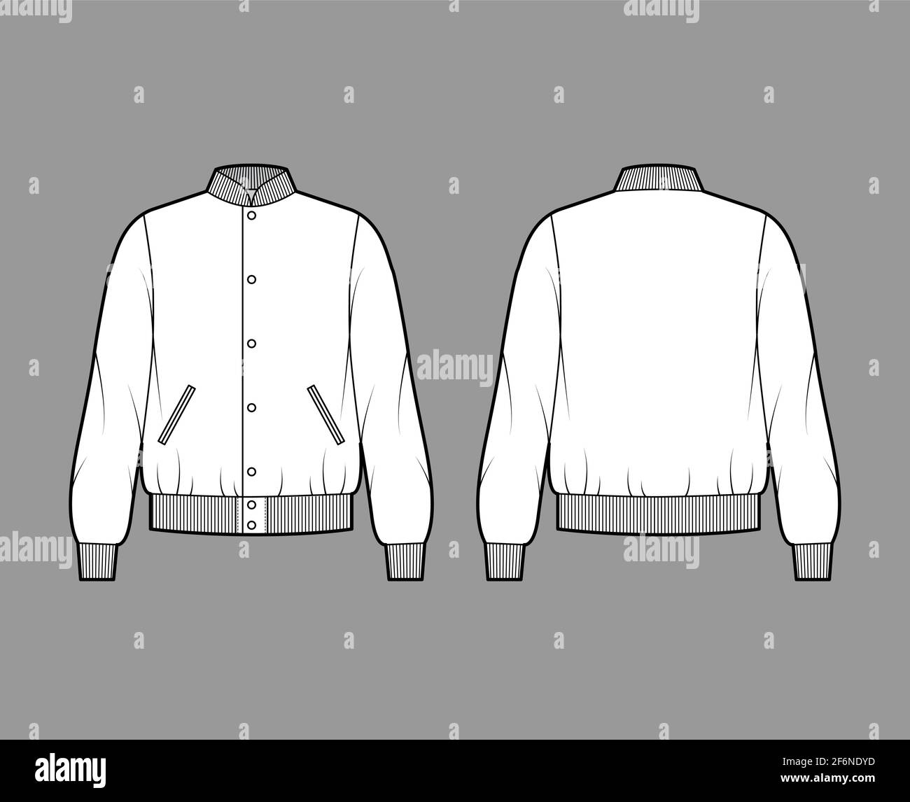 Premium Vector  Technical sketch bomber jacket kids casual clothing design  template
