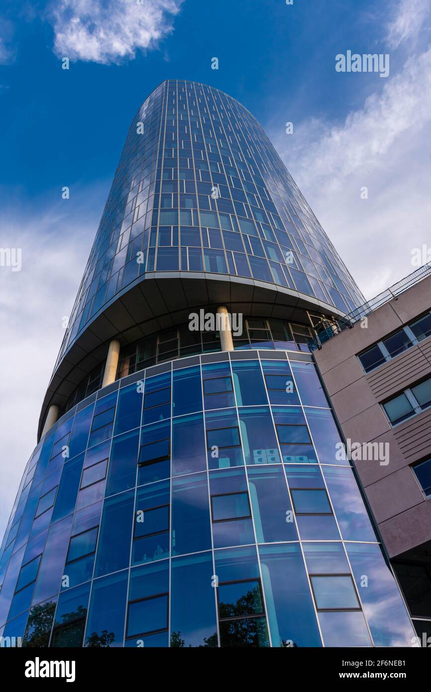 COLOGNE, GERMANY, 23 JULY 2020: Modern television tower skyscraper ...