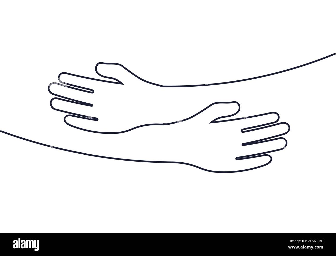 Embrace icon, arms hugging vector illustration, hands hug linear vector