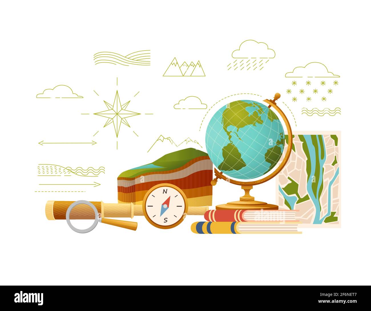 Geography science courses online education concept or school lesson ...