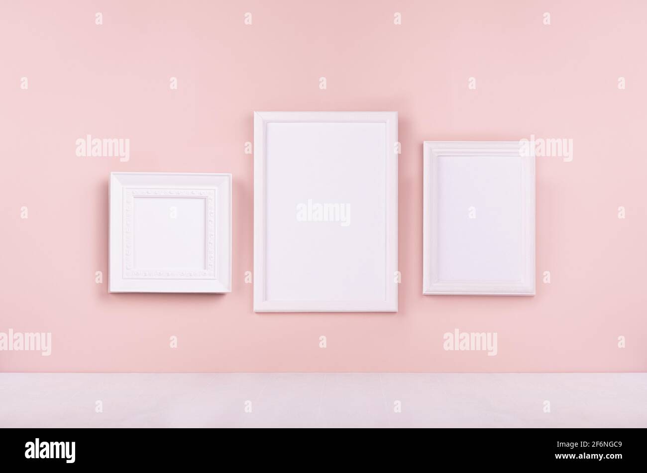 Elegant simple modern gallery with set of three blank different photo ...