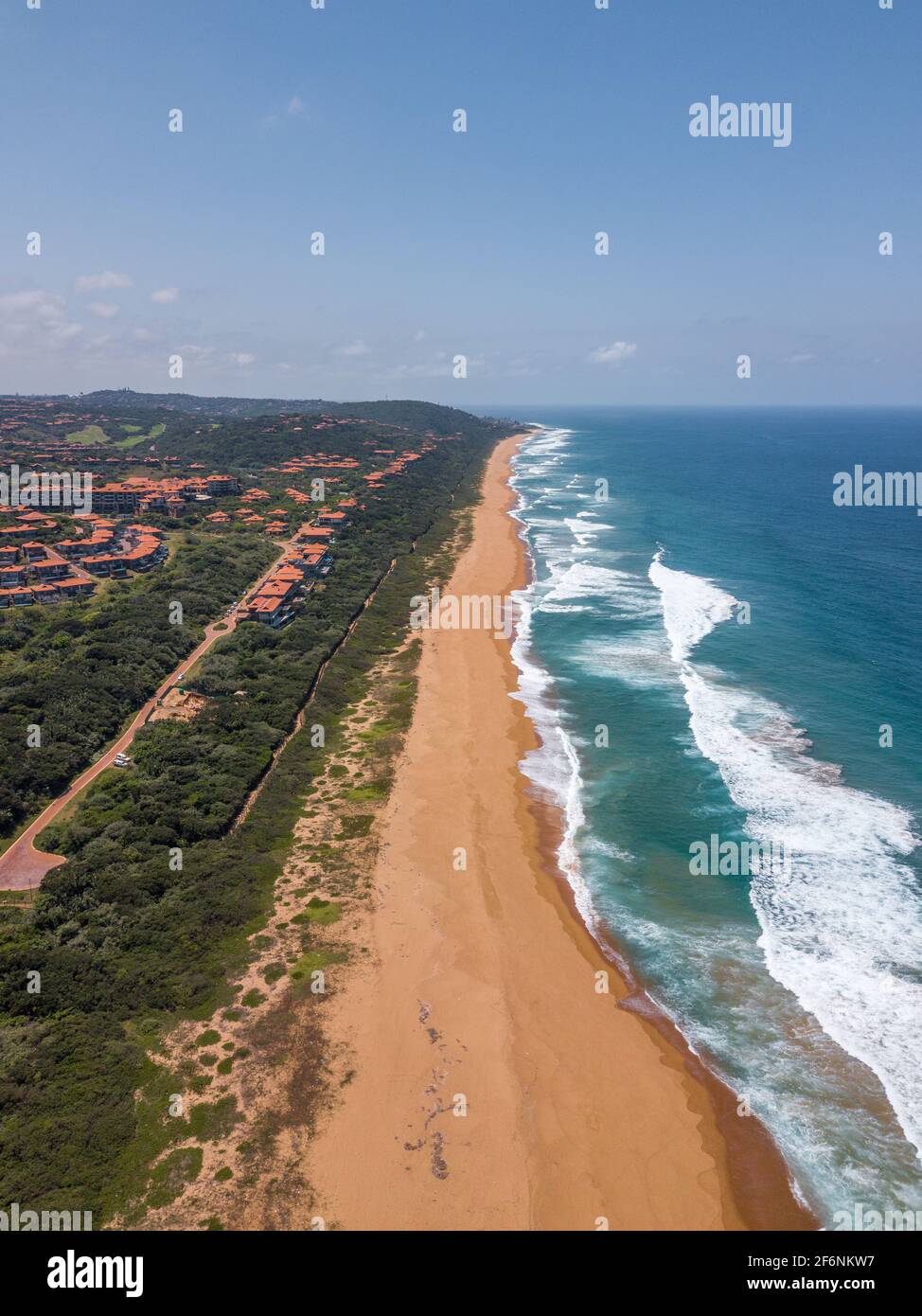 Aerial view of Zimbali beach, Kwazulu znatal, South Africa Stock Photo