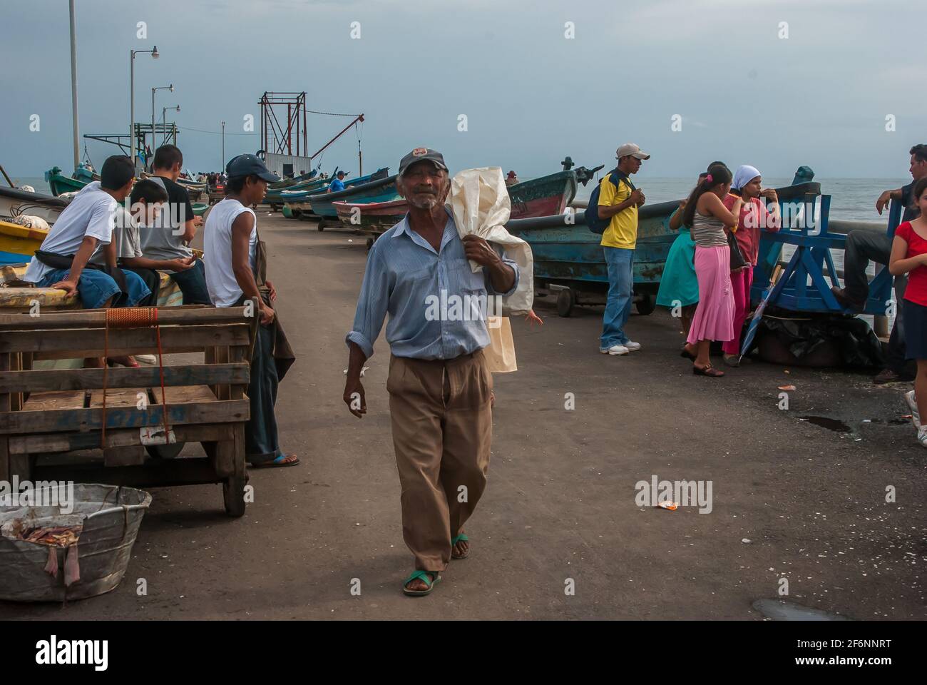 La Libertad, El Salvador. 11182019. Beautiful scene of the port of la
