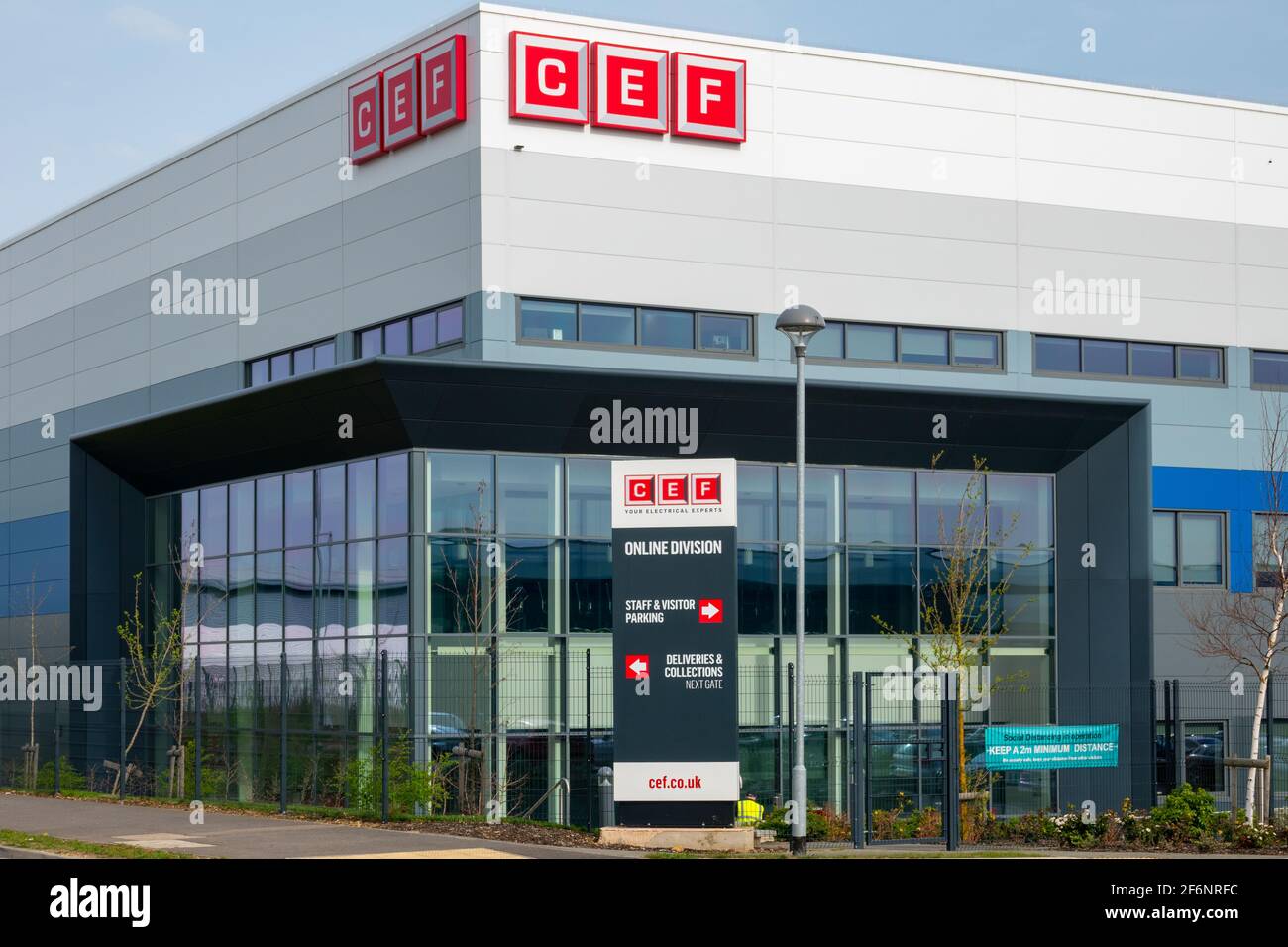 CEF online distribution centre, a single story warehouse and three