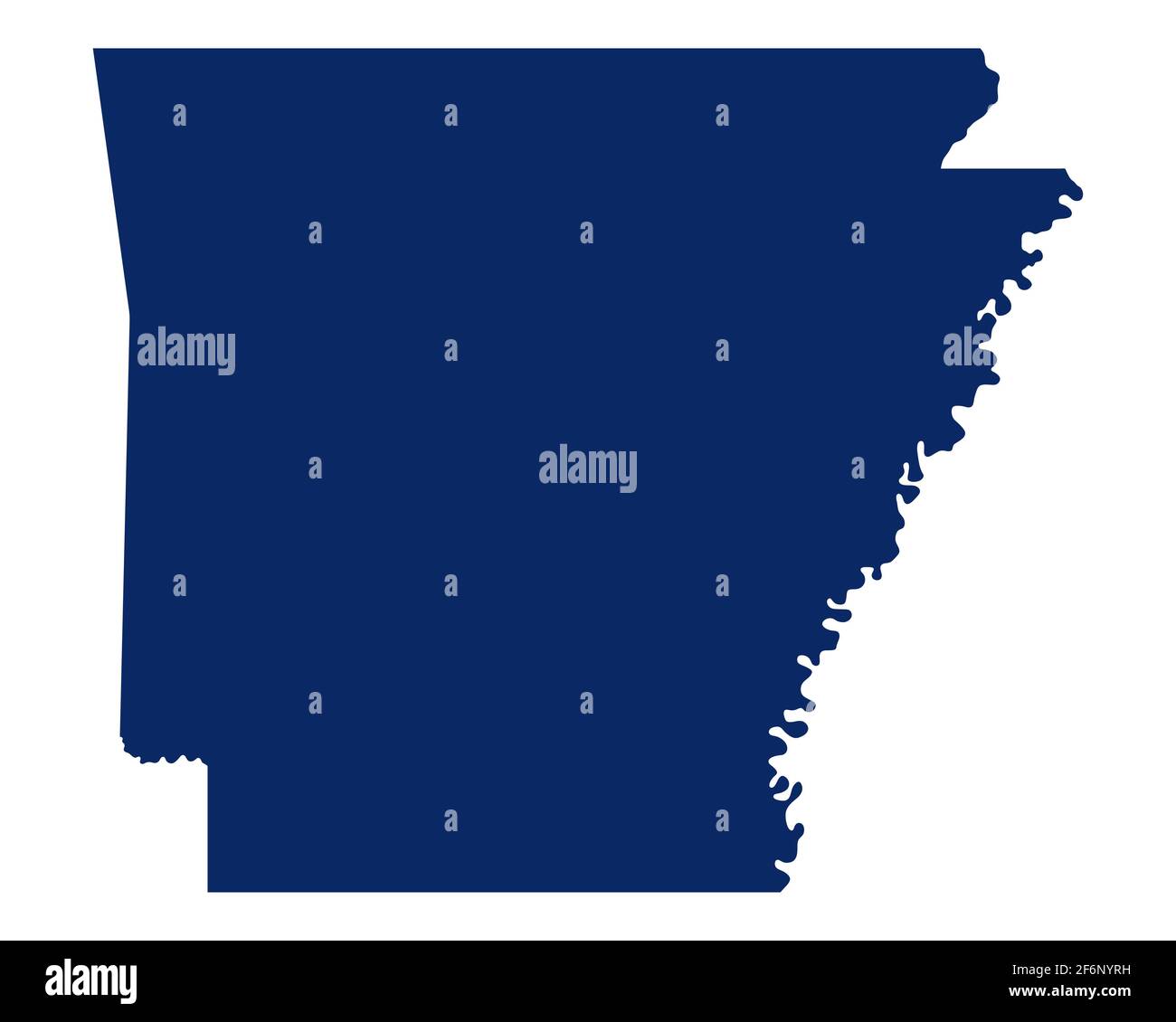 Map of Arkansas in blue colour Stock Photo - Alamy