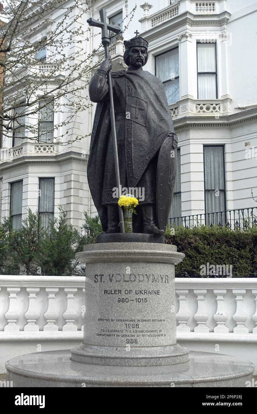View of the bronze statue of Saint Volodymyr by the CanadianUkrainian