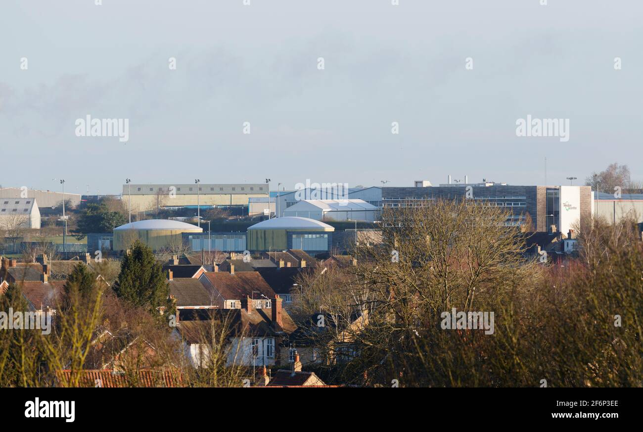 View from top of Castle Hill, Thetford showing Keystone Innovation