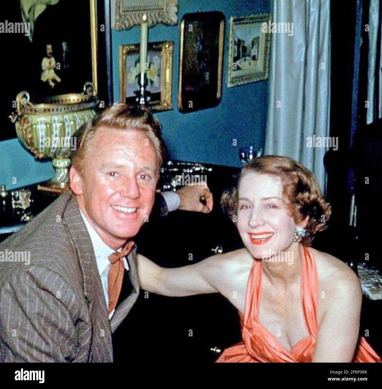 VAN JOHNSON with fellow American actor Norma Shearer about 1954 Stock Photo