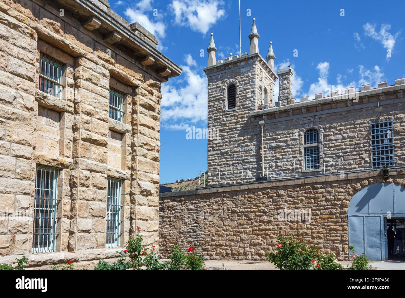 Old Idaho Penitentiary Site in Boise, ID - Historic pre-Colonial territory prison for convicted felons and murderers of 1800's - 1970's, haunted site Stock Photo
