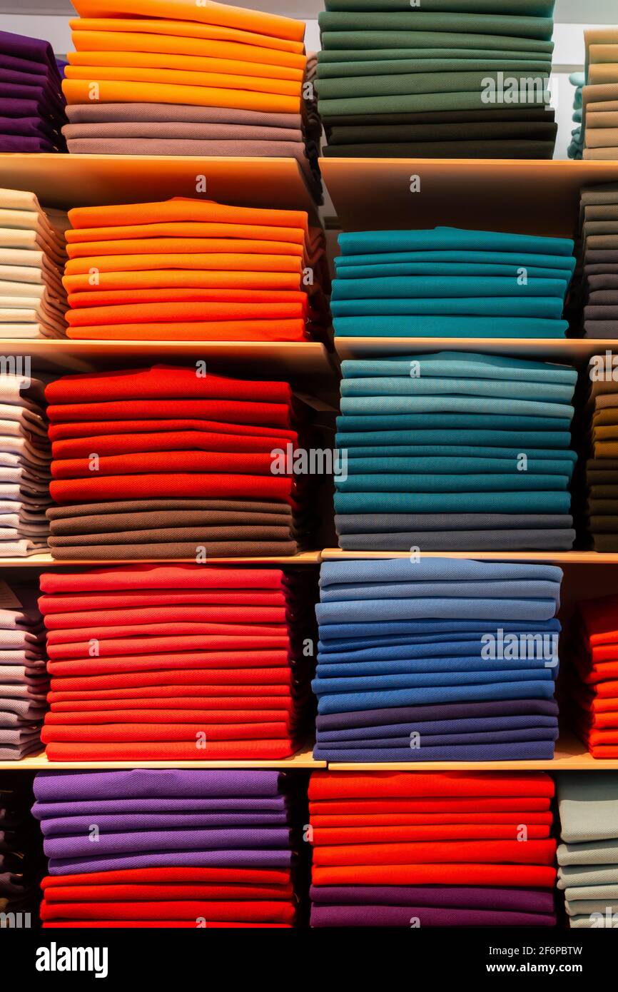 Shirts in line of colours hi-res stock photography and images - Alamy